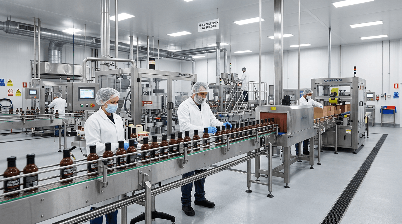 Voeding productielijn met digitale monitoring